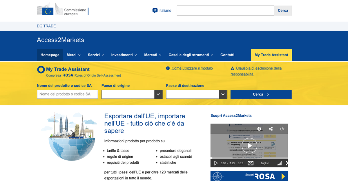 combined nomenclature access2markets europa